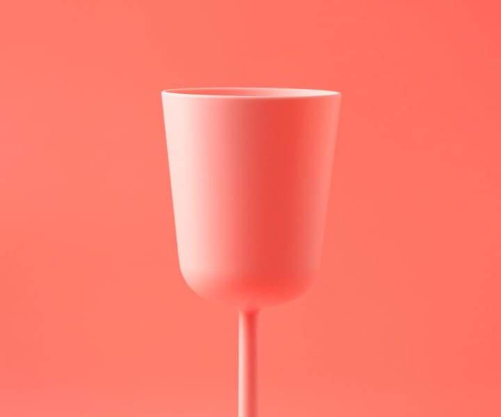 red cup on red background